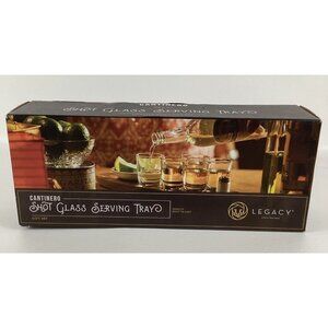 Cantinero Shot Glass Serving Tray Legacy Gift Set Salt Shaker Ceramic Dish New